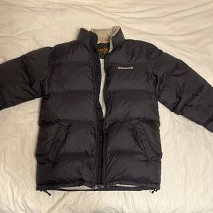 Timberland black and tan puffer coat